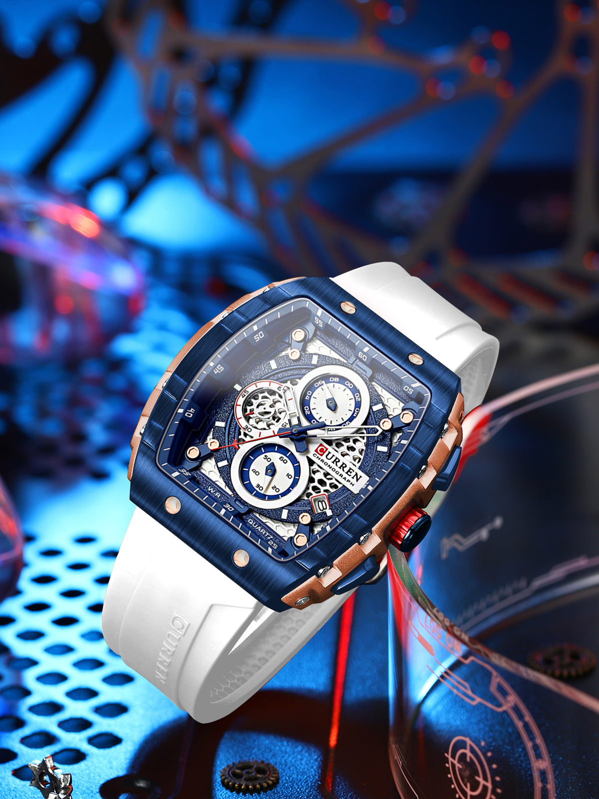 Reloj Curren 8442 Silicona cromo