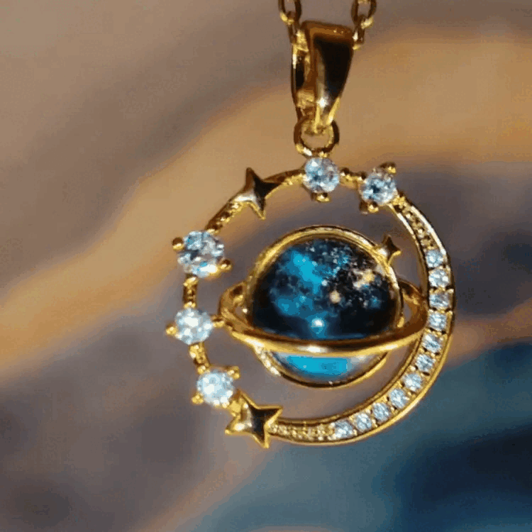 Collar Planeta Saturno + caja regalo