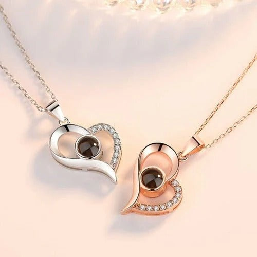 Collar te amo 100 latidos de corazon+ caja de lujo