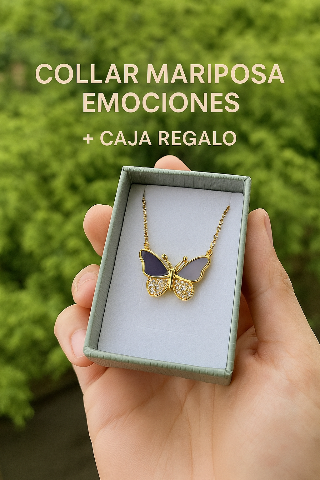 Collar Mariposa Emociones + Caja regalo