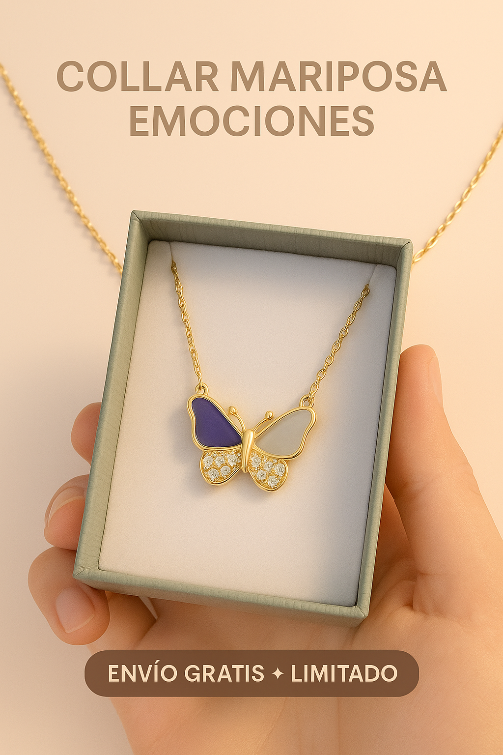 Collar Mariposa Emociones + Caja regalo