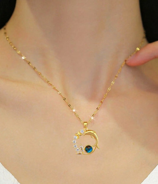 Collar "Delfín Celestial" en Acero Inoxidable