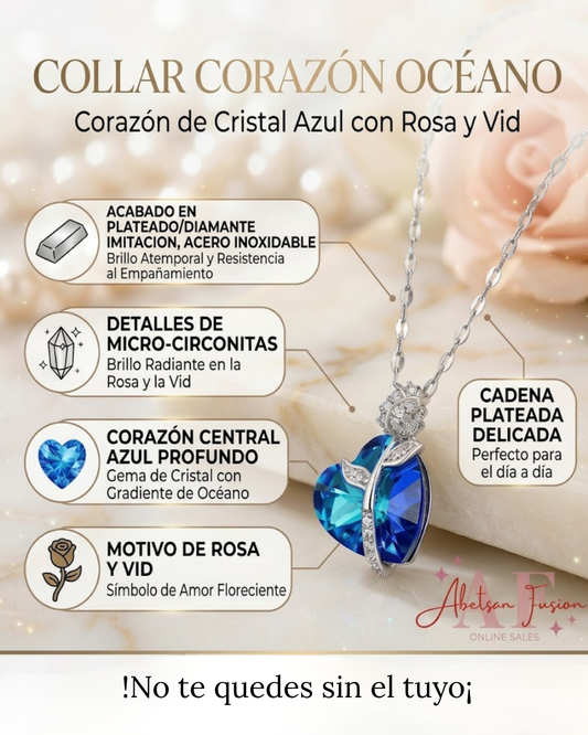 Collar "Corazón del Océano" en Acero inoxidable