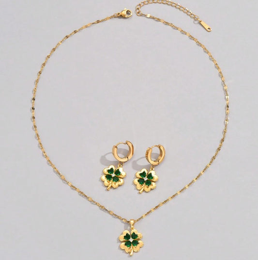 Collar "Trébol Mosaico" en Acero Inoxidable