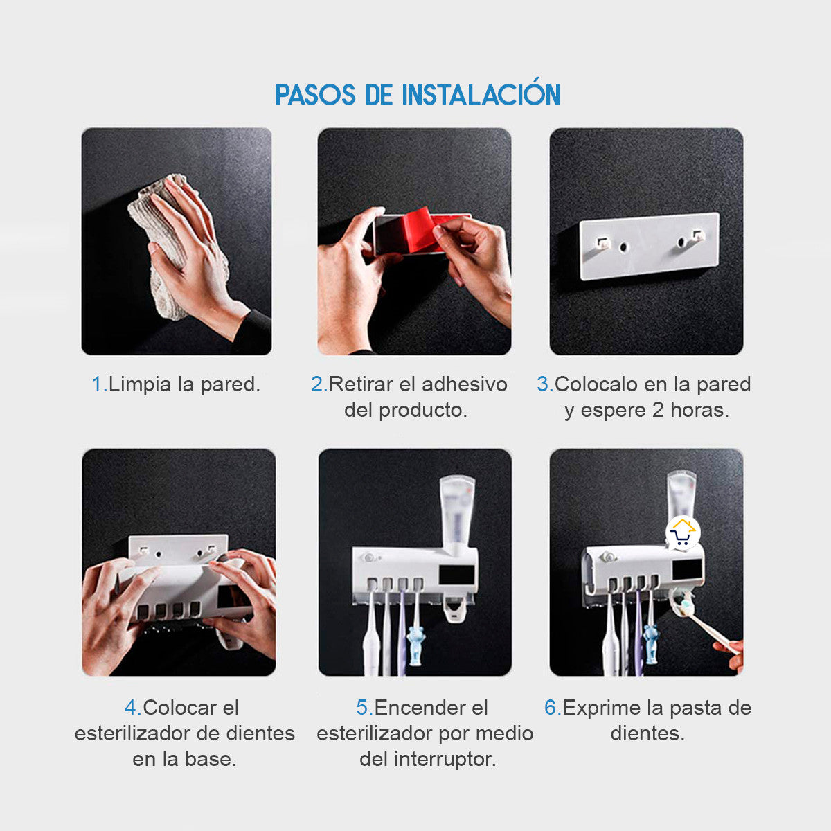 SOPORTE CEPILLOS ESTERILIZADOR UV