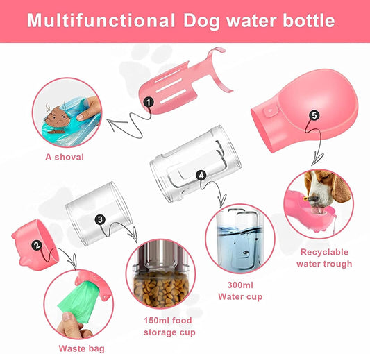 BEBEDERO PARA PERRO 4 EN 1 CON BOLSA