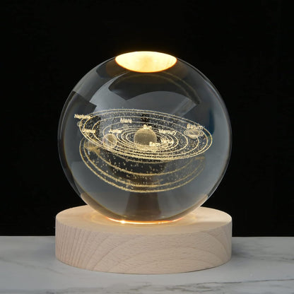 LAMPARA DE BOLA CRISTAL LUZ NOCTURNA 🌌
