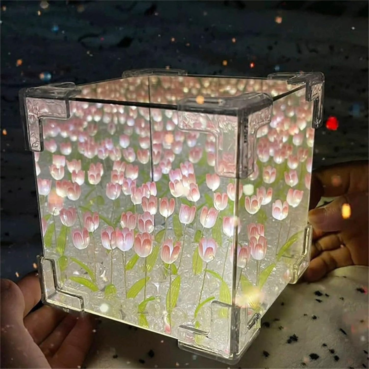 LAMPARA DE TULIPANES CUADRADA🌷