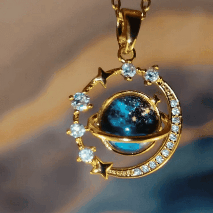 Collar Planeta Saturno  + caja regalo
