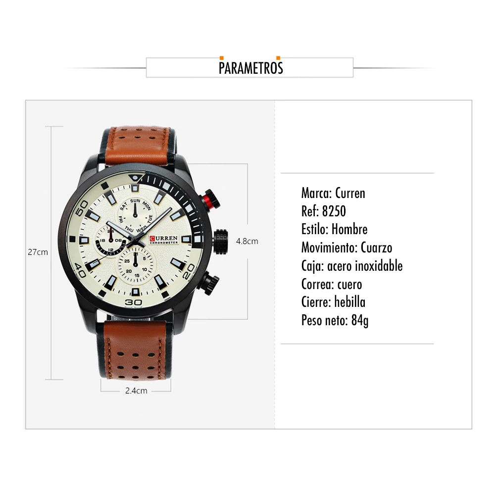 Reloj Curren 8250 Correa de cuero