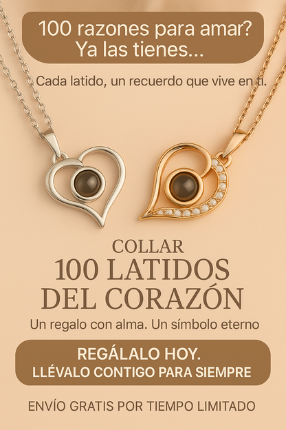 Collar te amo 100 latidos de corazon+ caja de lujo