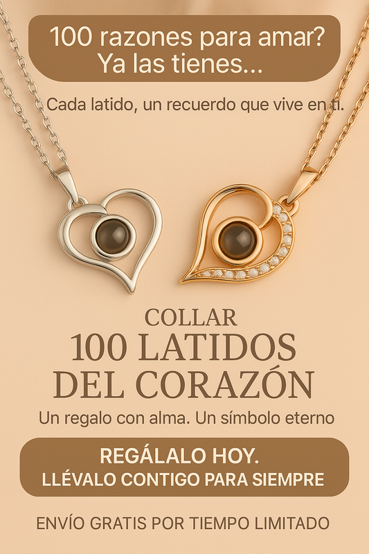 Collar te amo 100 latidos de corazon+ caja de lujo