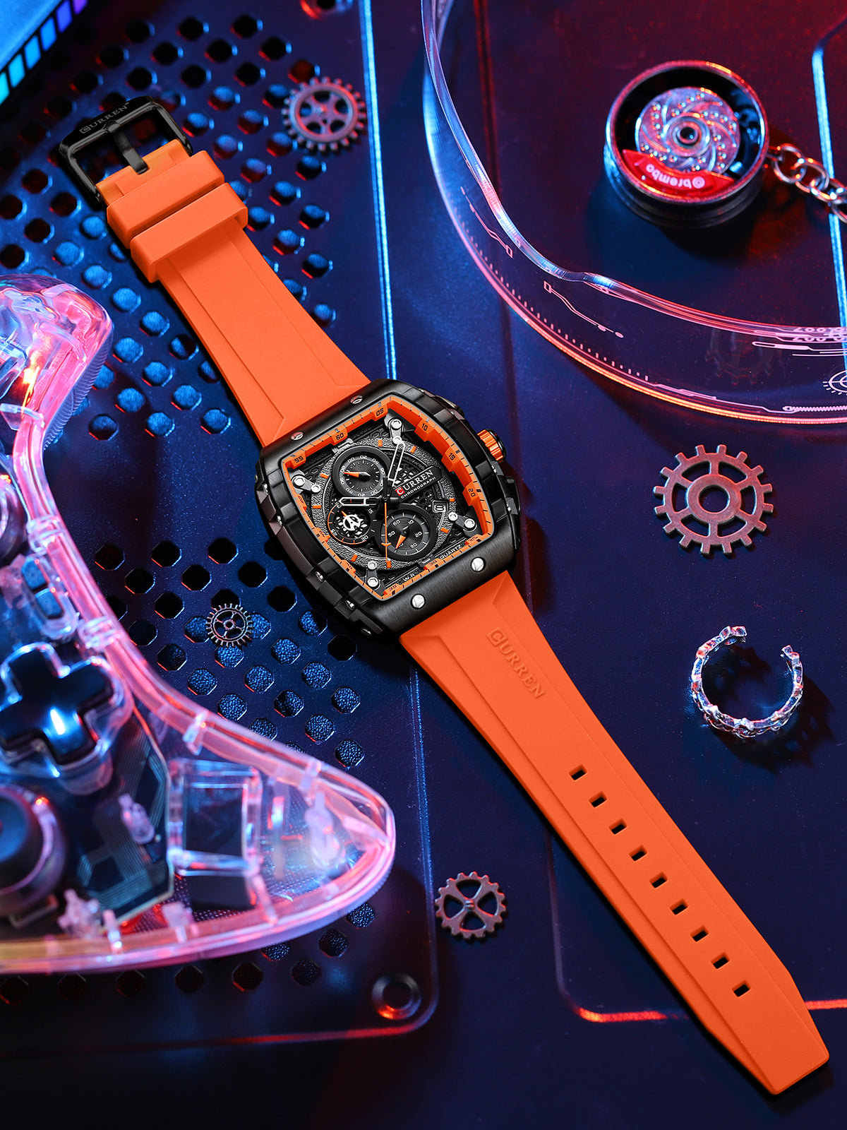 Reloj Curren 8442 Silicona cromo