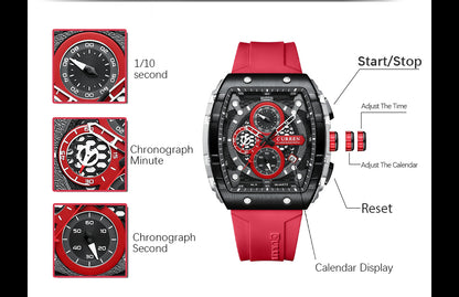 Reloj Curren 8442 Silicona cromo