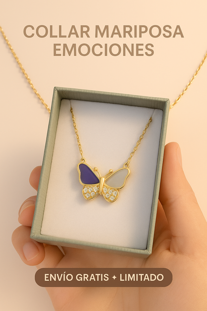 Collar Mariposa Emociones + Caja regalo