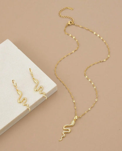 Set "Serpiente Real rhinestone de moda,