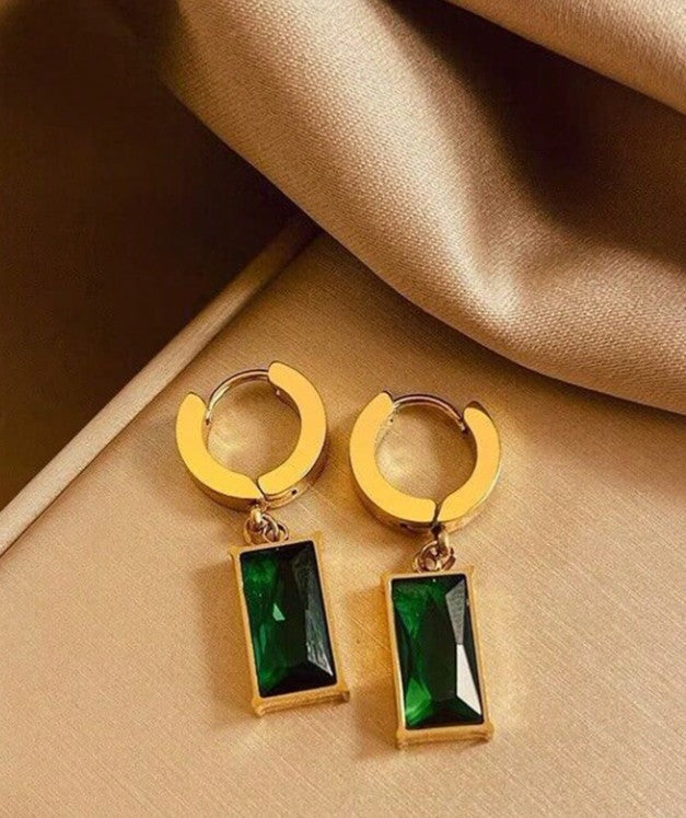 Set "Esmeralda Chic" -circonita cúbica y Cristal