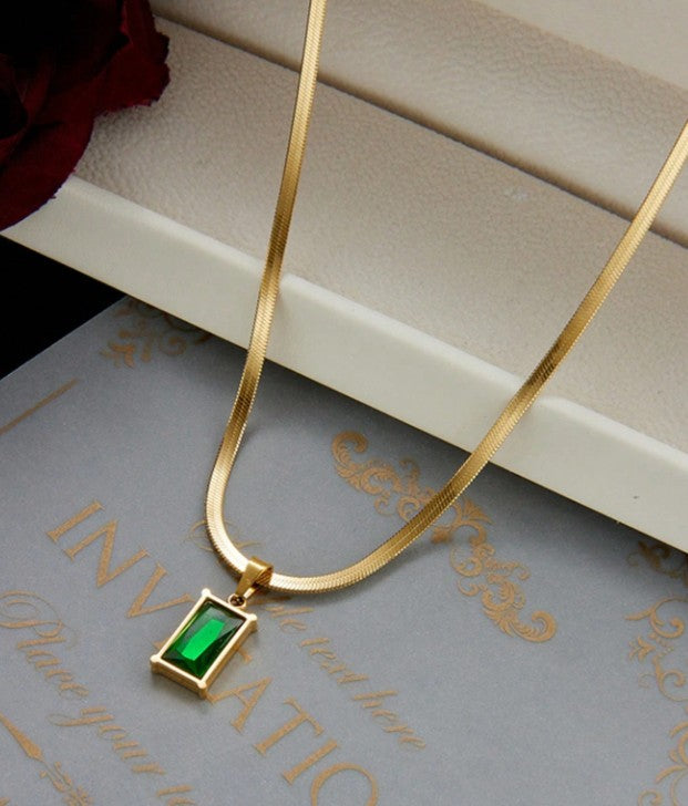 Set "Esmeralda Chic" -circonita cúbica y Cristal