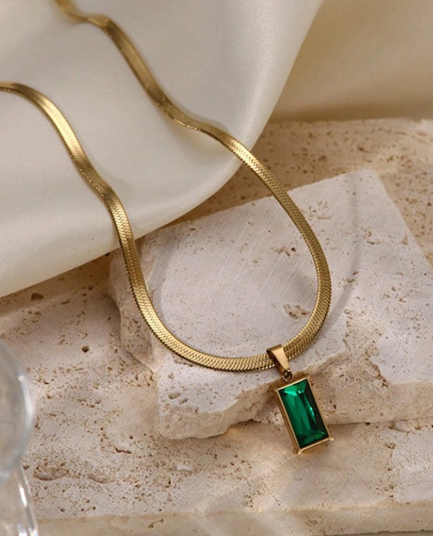 Set "Esmeralda Chic" -circonita cúbica y Cristal