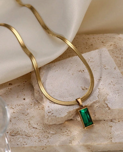 Set "Esmeralda Chic" -circonita cúbica y Cristal
