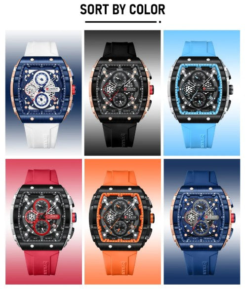 Reloj Curren 8442 Silicona cromo