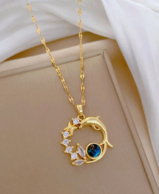 Collar "Delfín Celestial" en Acero Inoxidable
