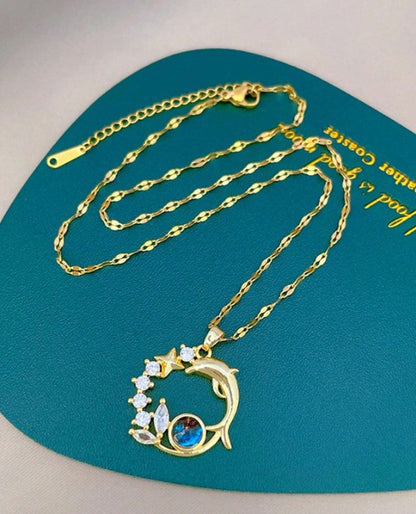 Collar "Delfín Celestial" en Acero Inoxidable