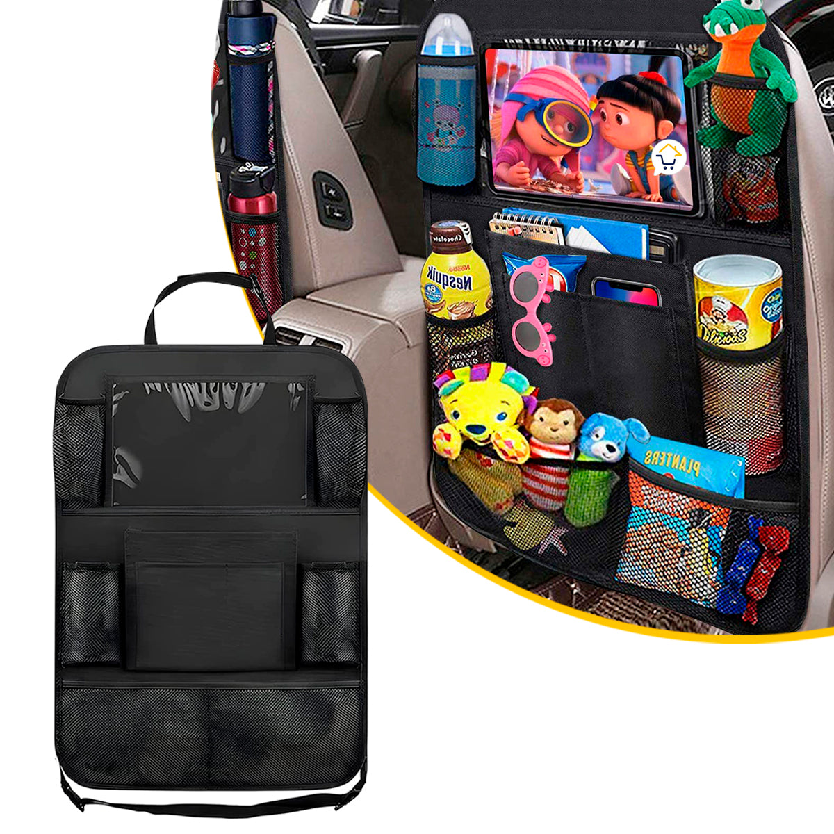 ORGANIZADOR DE ASIENTO TRASERO + SOPORTE PARA TABLET COCHE🚘