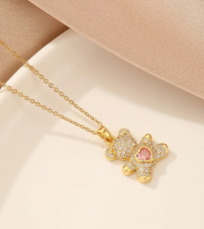 "Oso Teddy" con Pavé de Cristales y Corazón Rosa