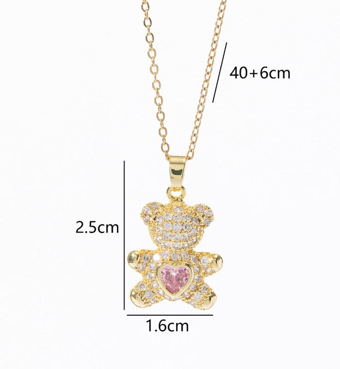 "Oso Teddy" con Pavé de Cristales y Corazón Rosa