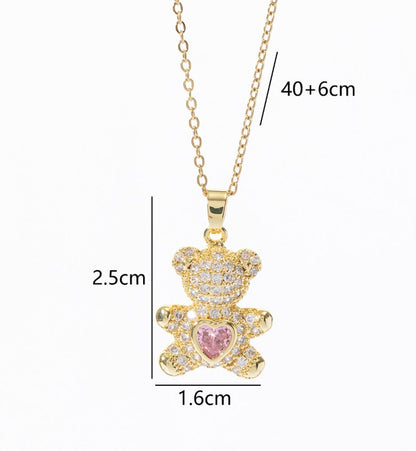 "Oso Teddy" con Pavé de Cristales y Corazón Rosa