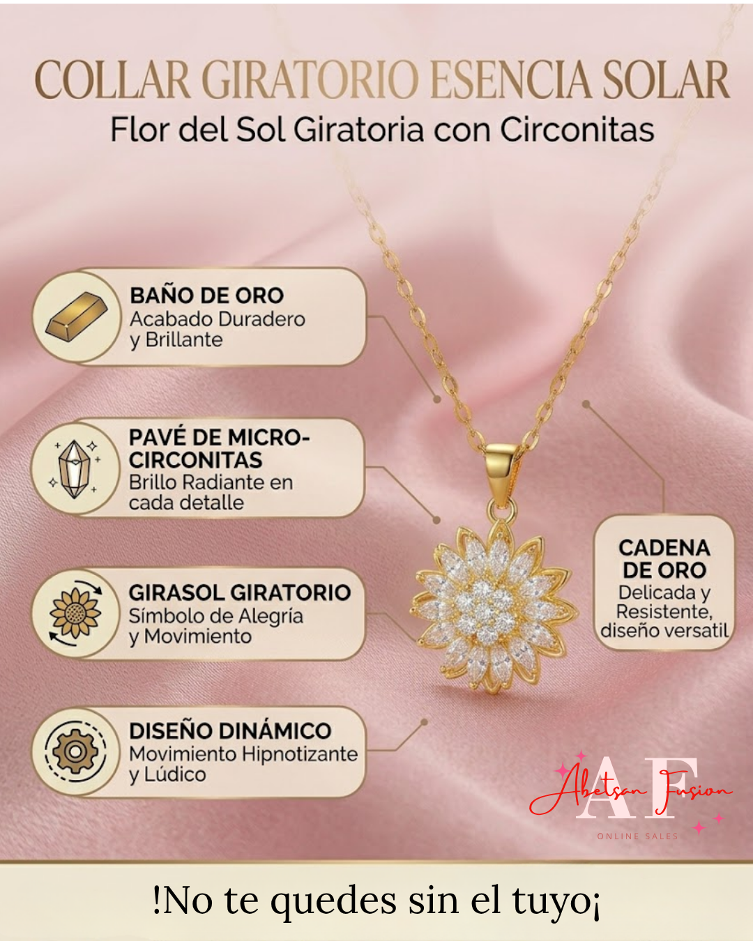 Collar giratorio antiestrés, con cajita de lujo