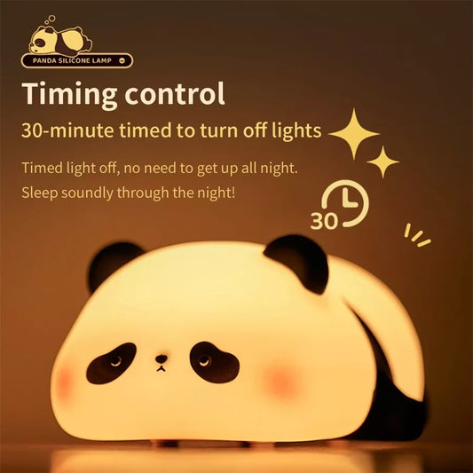 LAMPARA DE SILICONA DE PANDA LUZ LED 🐼