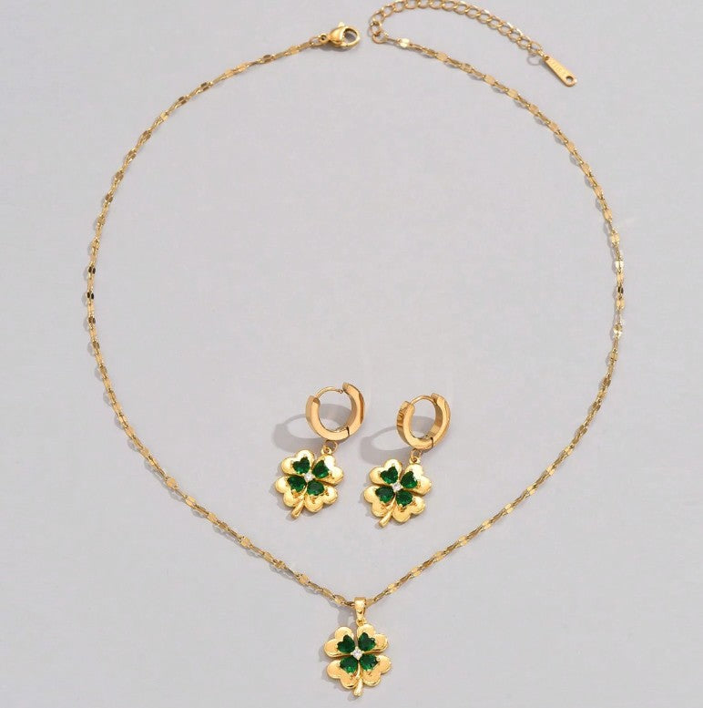 Collar "Trébol Mosaico" en Acero Inoxidable