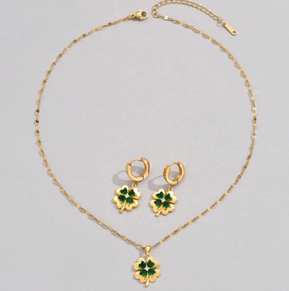 Collar "Trébol Mosaico" en Acero Inoxidable